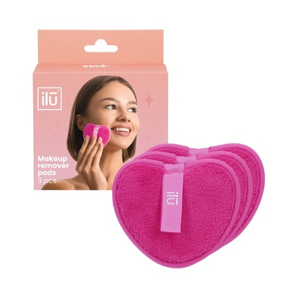 Подушечки для снятия макияжа розовые — 3 шт., Ilu