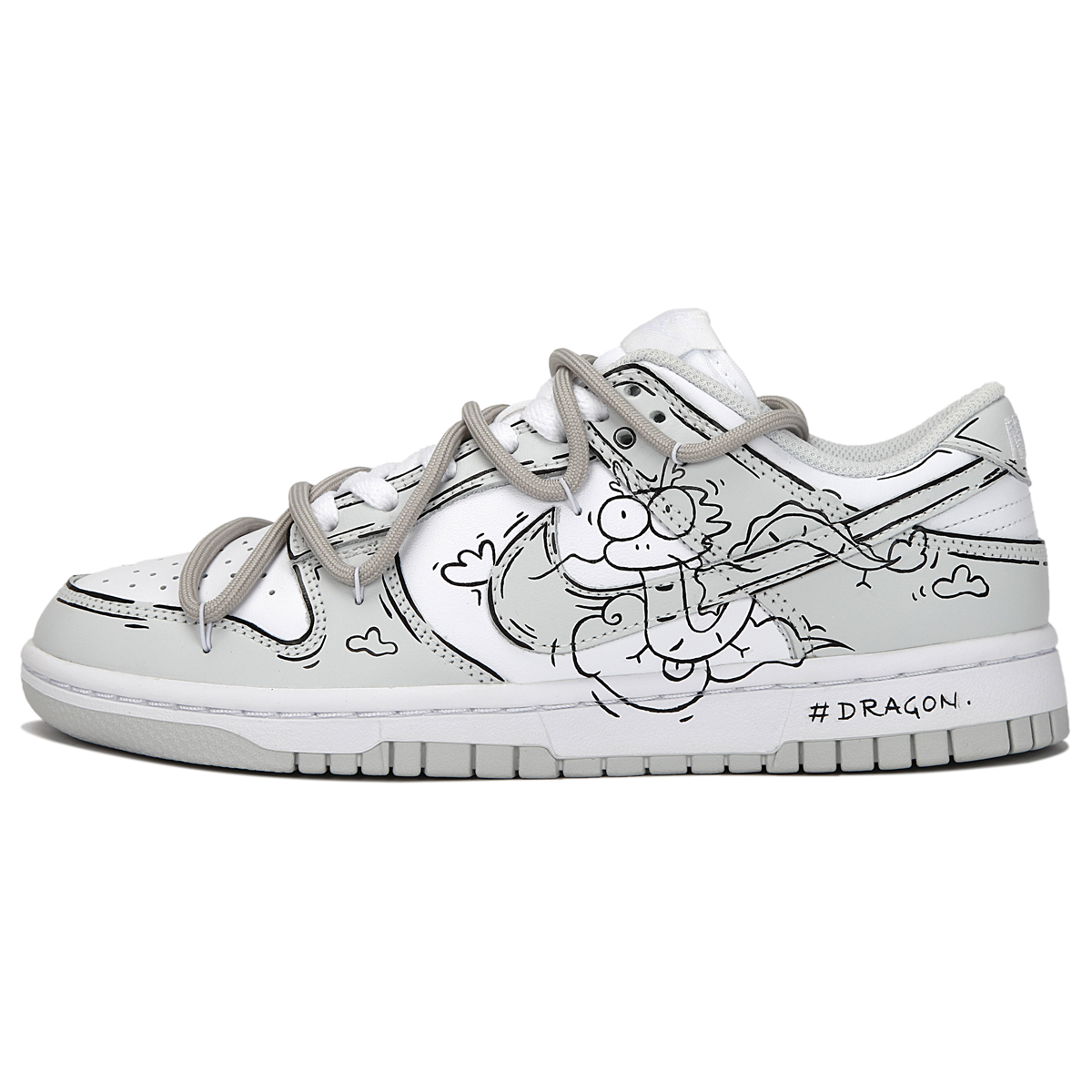 

Кроссовки Nike Dunk Skateboarding Shoes Women's Low-top Grey/white, серый/белый