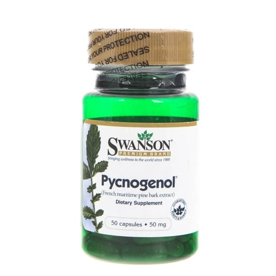 Swanson, Пикногенол, 50 мг, 50 капсул, белый swanson пикногенол суперсила 150 мг 30 растительных капсул