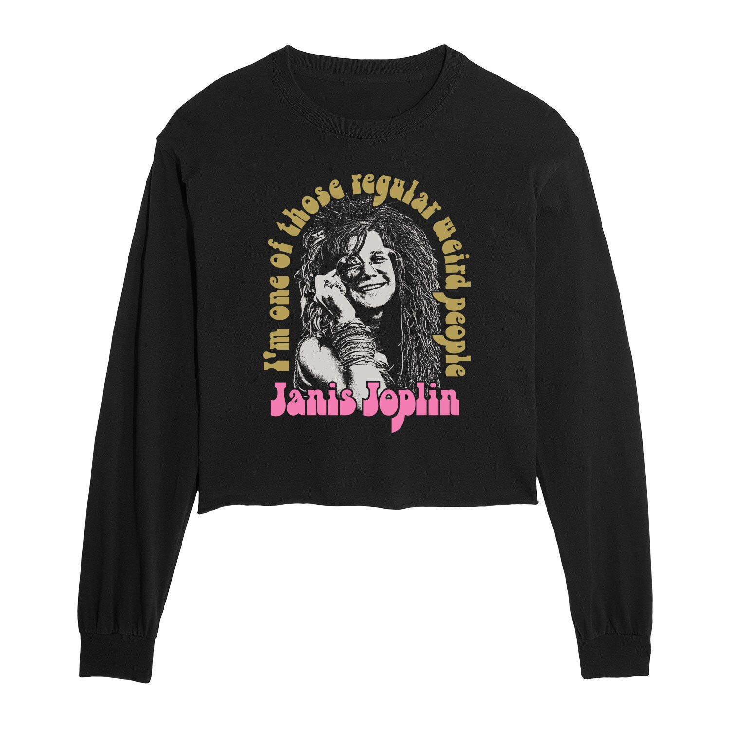 

Укороченная футболка с длинными рукавами и рисунком Janis Joplin для юниоров Licensed Character