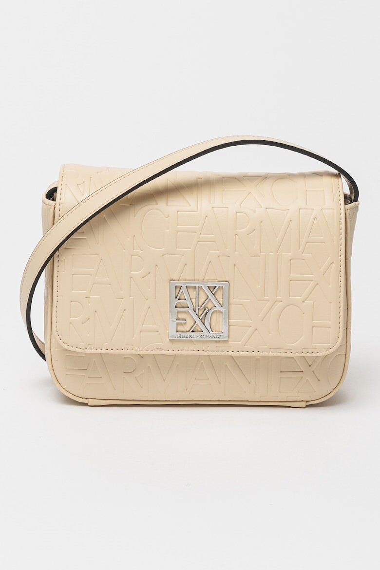 

Сумка на плечо из экокожи с тиснением логотипа Armani Exchange, бежевый