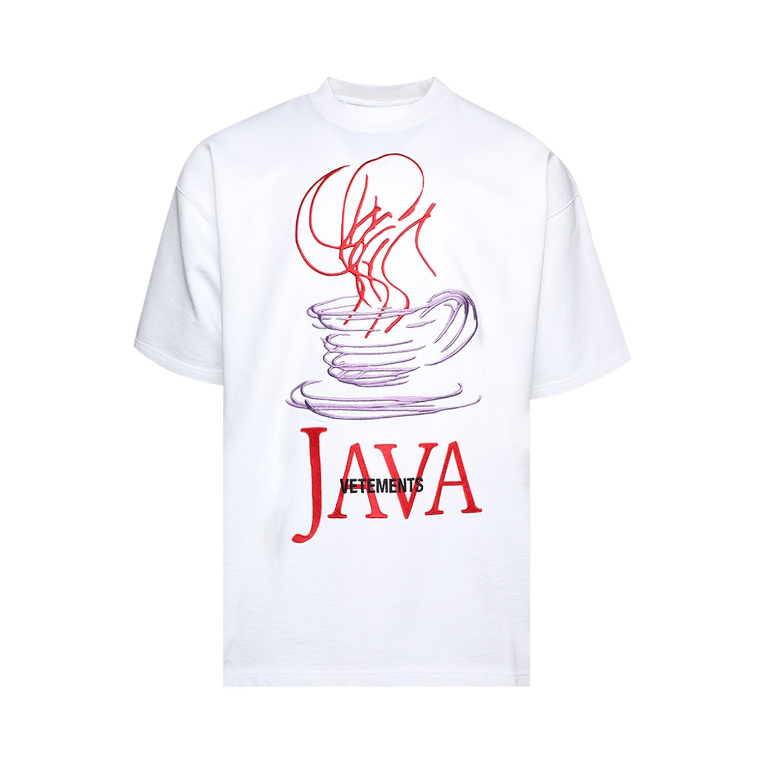 

Футболка Vetements с вышивкой Java, цвет Белый