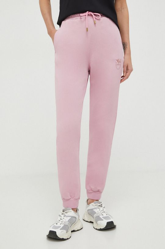 Спортивные брюки из хлопка Pinko, розовый цена и фото