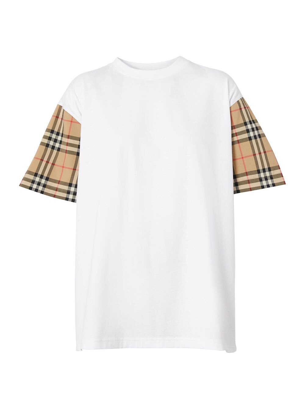 

Футболка с клетчатыми рукавами Carrick Burberry, белый
