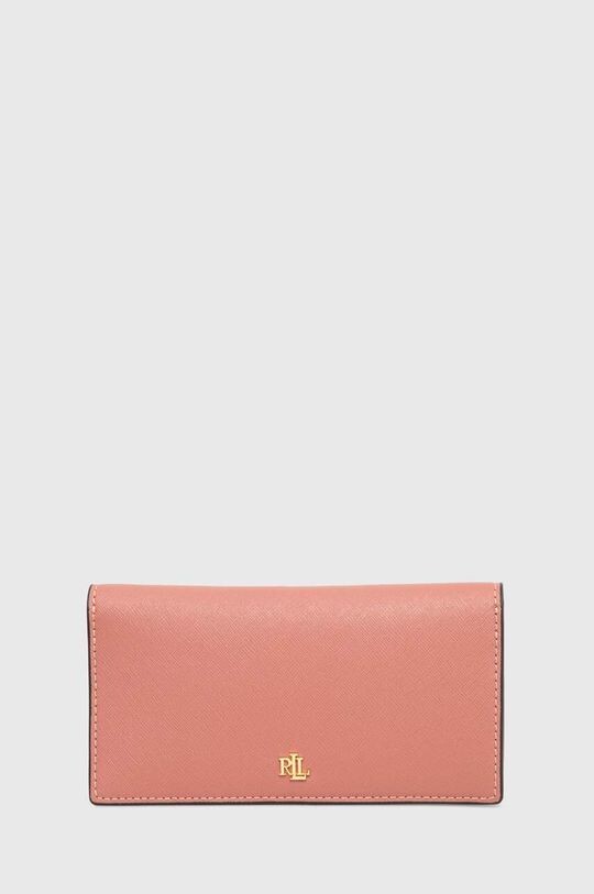 

Кожаный кошелек Lauren Ralph Lauren, розовый