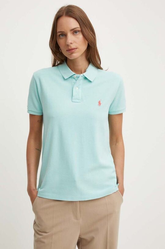 

Хлопковое поло Polo Ralph Lauren, бирюзовый