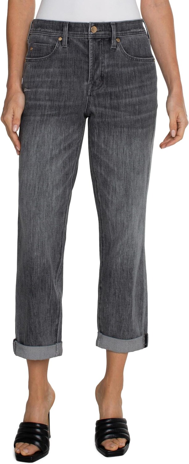 

Джинсы The Keeper Boyfriend Rolled Cuff Mid-Rise 4-Way Stretch Denim Jean 26"/29" in Park Drive Liverpool Los Angeles, цвет Park Drive