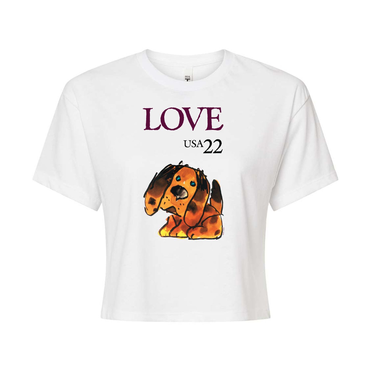 Укороченная футболка USPS Puppy Love 22 для юниоров Licensed Character, белый укороченная худи usps love heart stamp для юниоров licensed character