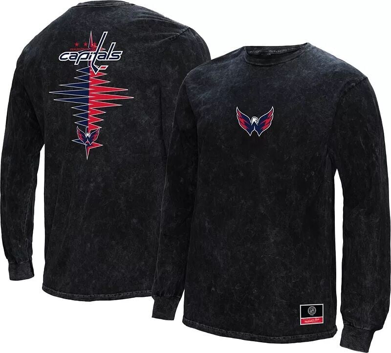 

Черная рубашка с длинным рукавом с винтажным зигзагом Mitchell & Ness Washington Capitals