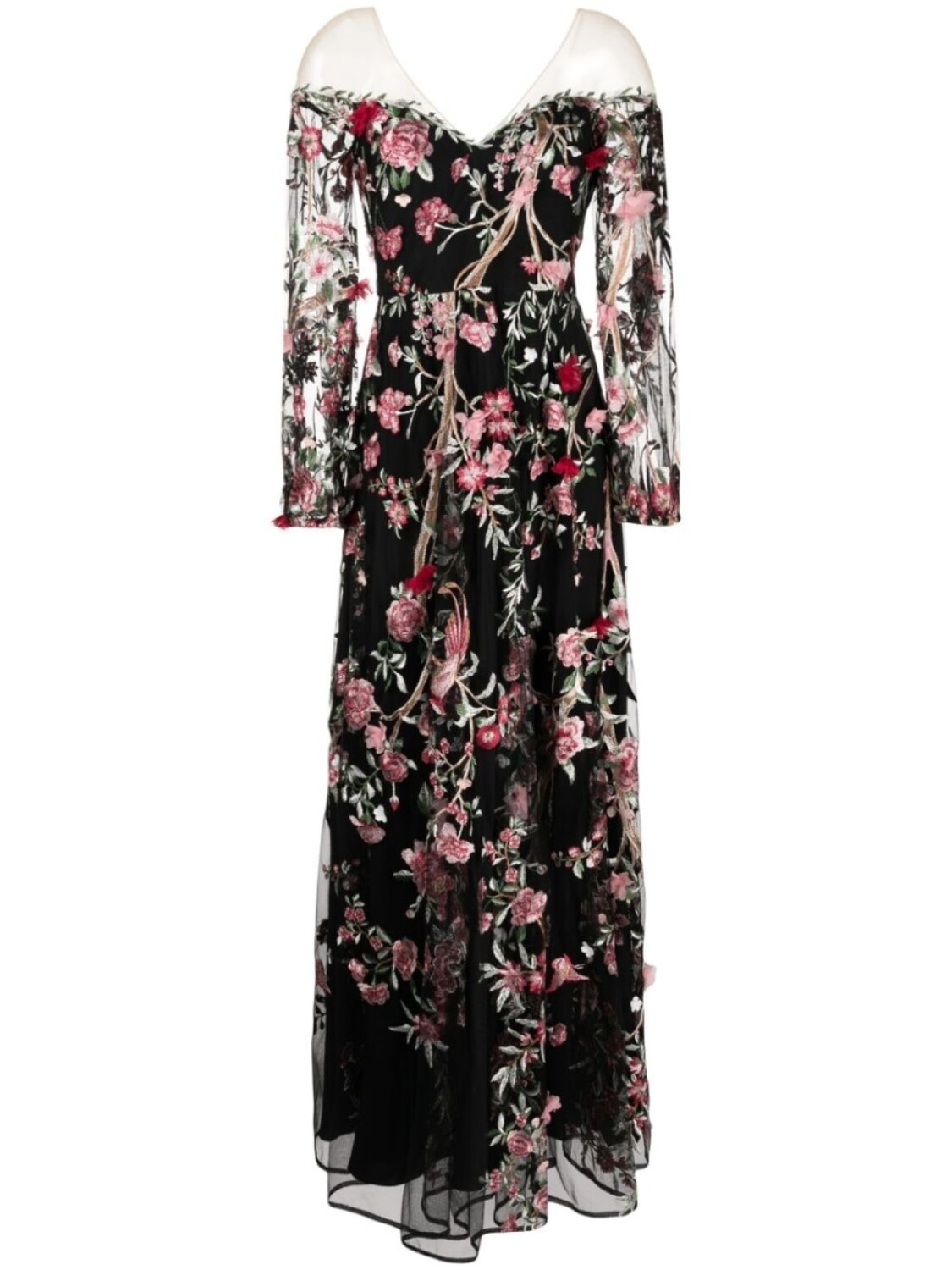 

Marchesa Notte платье Garden of Eden с вышивкой, черный