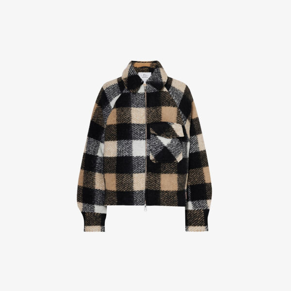 

Куртка Gentry в клетку из смесовой шерсти Woolrich, бежевый