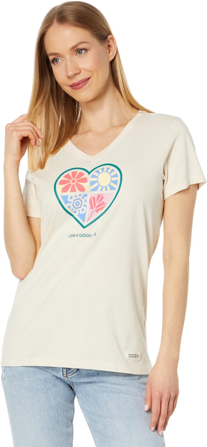 

LIG 365 One Heart Short Sleeve Crusher Vee Life is Good, цвет Putty White
