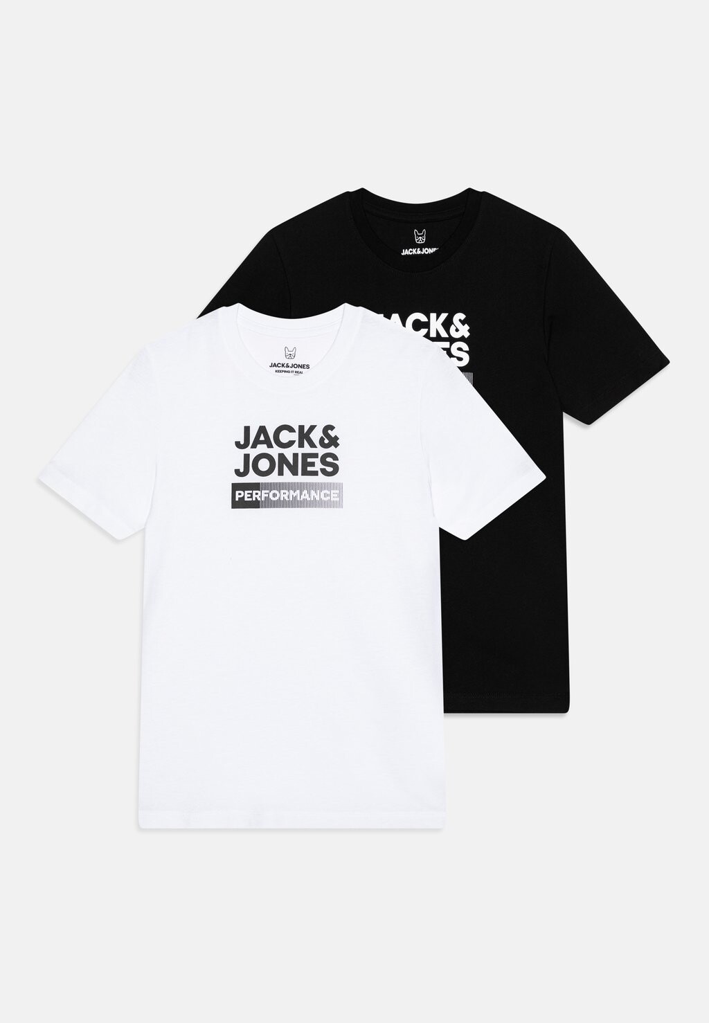

Футболка с принтом LOGO TEE 2 PACK Jack & Jones, цвет white/black