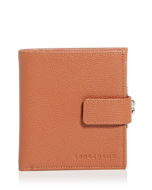 Ле Фулон&;eacute; Кожаный французский кошелек Longchamp, цвет Caramel