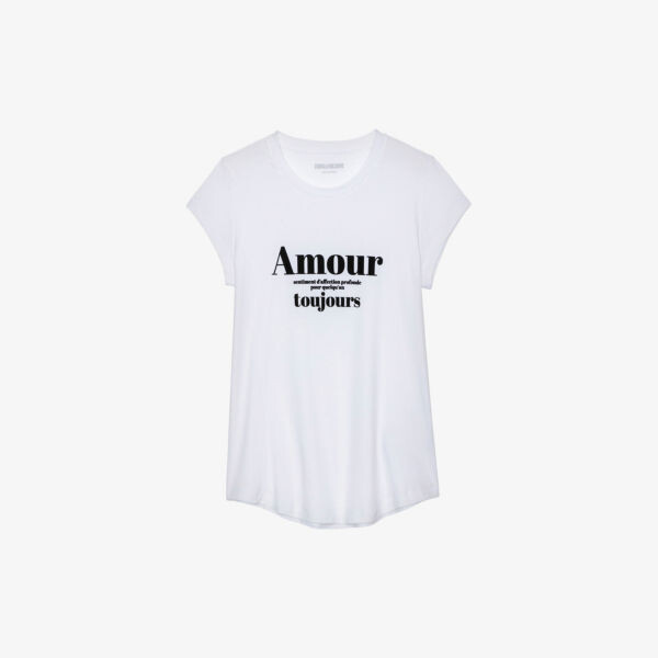 

Узкая хлопковая футболка с принтом Amour Zadig&Voltaire, цвет blanc