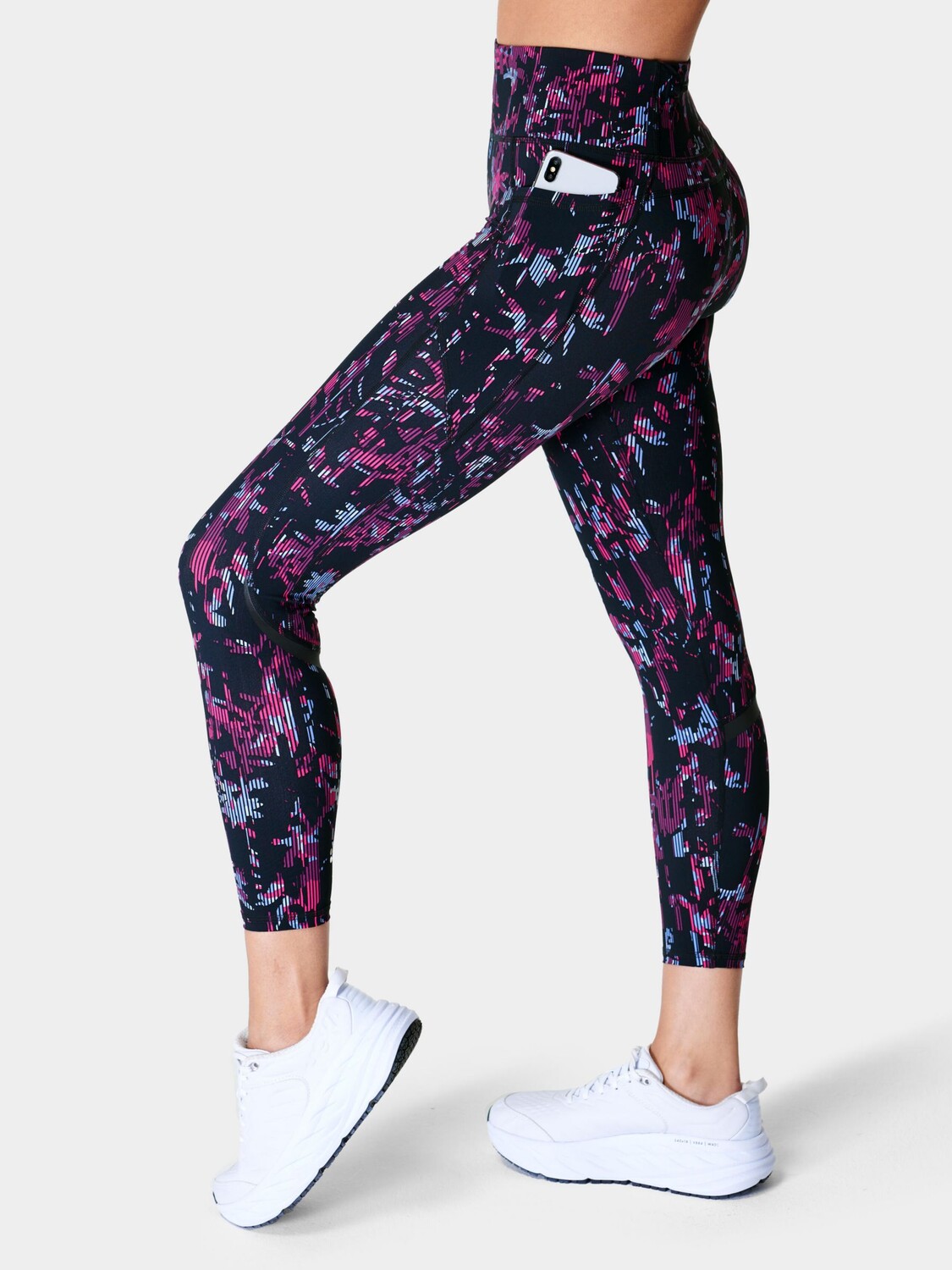 

Леггинсы для бега Sweaty Betty Zero Gravity 7/8, розовый цветочный принт
