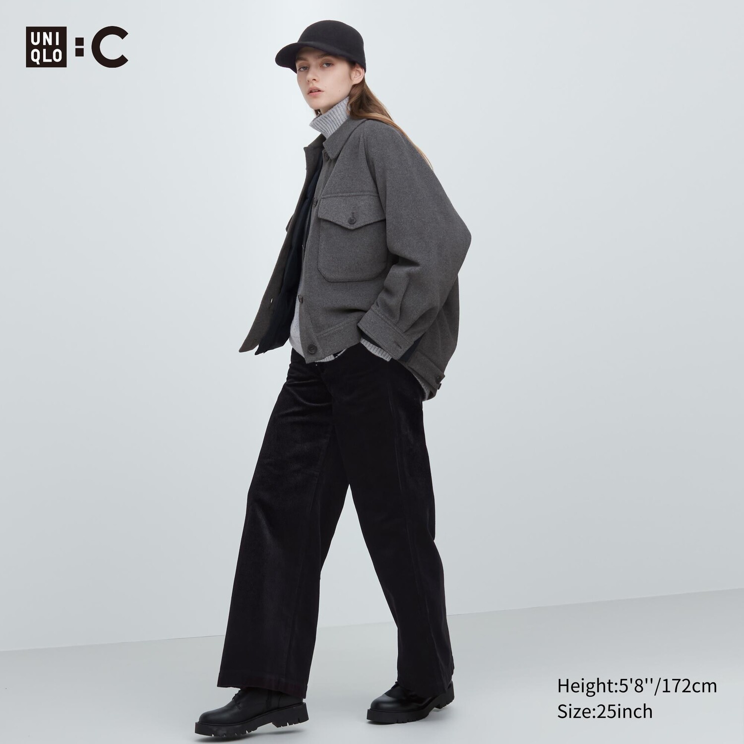 

Вельветовые широкие брюки Uniqlo, черный