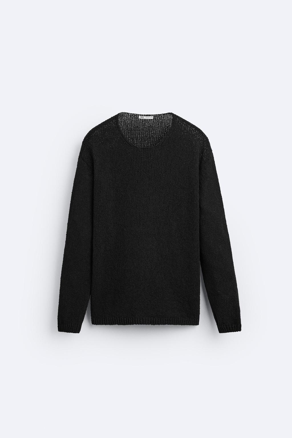 Текстурированный свитер ZARA, черный