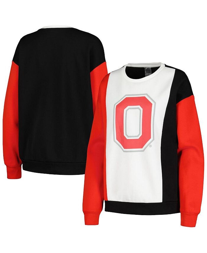 

Женский белый/черный пуловер с вертикальными цветными блоками Ohio State Buckeyes Gameday Couture, белый