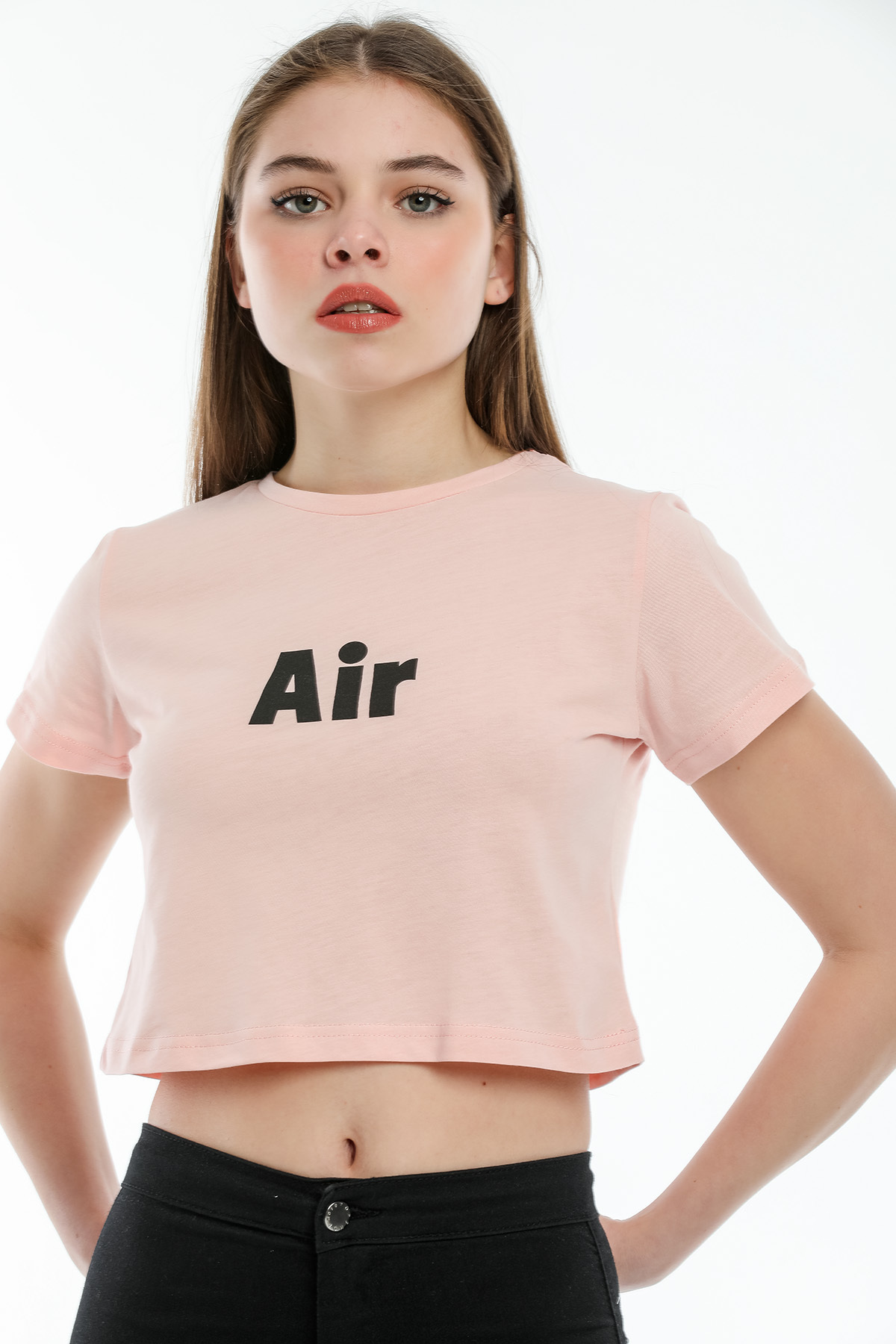 Укороченная трикотажная футболка с воздушным принтом Spr21y17 Superlife, розовый