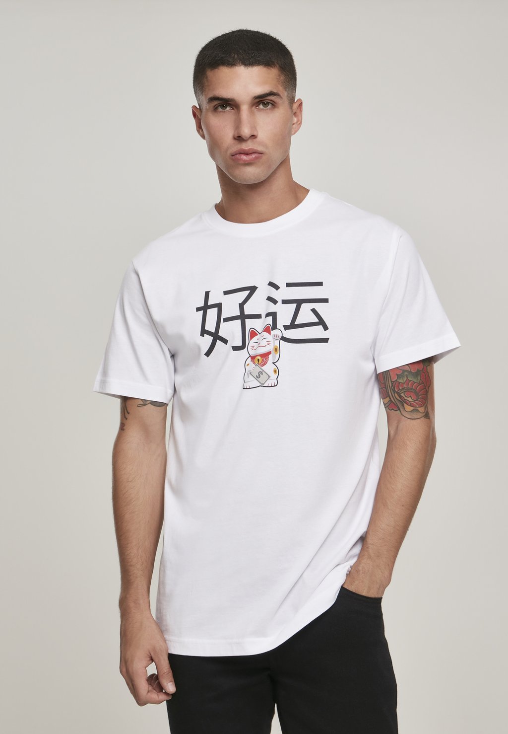 

Футболка с принтом WAVING CAT Mister Tee, белый