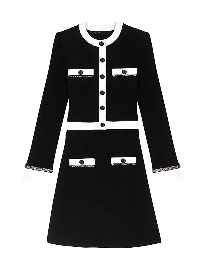 

Короткое трикотажное платье Maje, черный