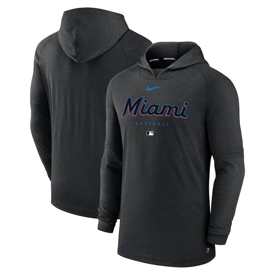 

Пуловер с капюшоном Nike Miami Marlins, черный