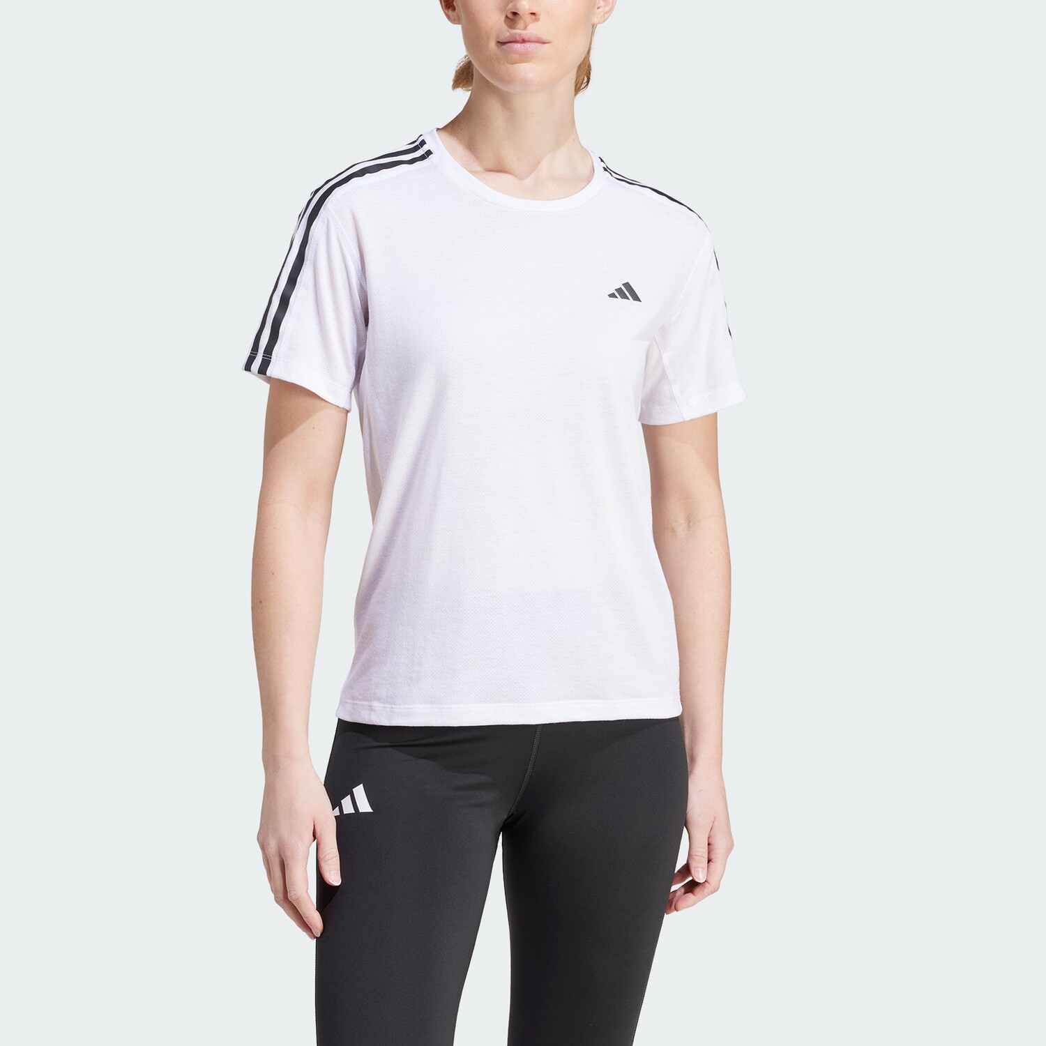 

Женская футболка adidas Own the Run с 3 полосками, белый