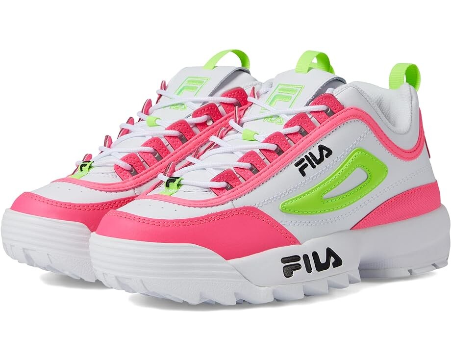

Кроссовки Fila Disruptor II Premium, цвет White/Knockout Pink/Green Gecko