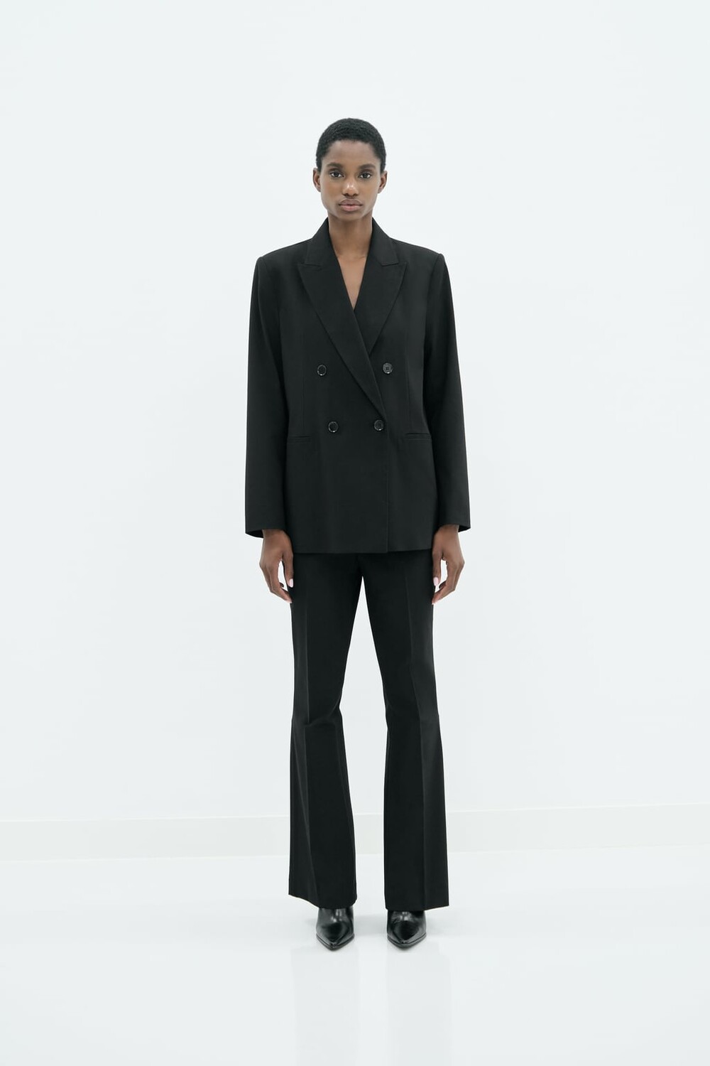 

Двубортный пиджак ZARA, черный