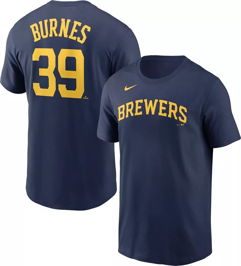Мужская темно-синяя футболка Nike Milwaukee Brewers Corbin Burnes #39 фото