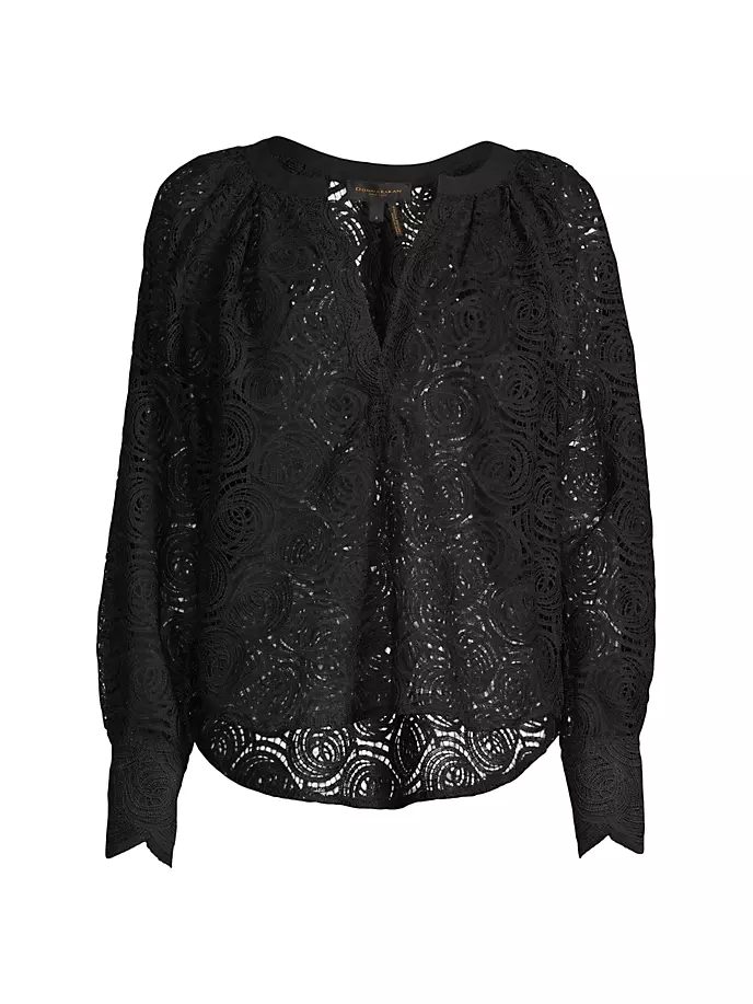 

Круглый кружевной топ-туника City Garden Donna Karan New York, черный