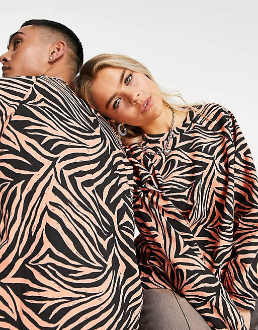 

Толстовка унисекс с круглым вырезом ASOS MADE IN KENYA с тигровым принтом