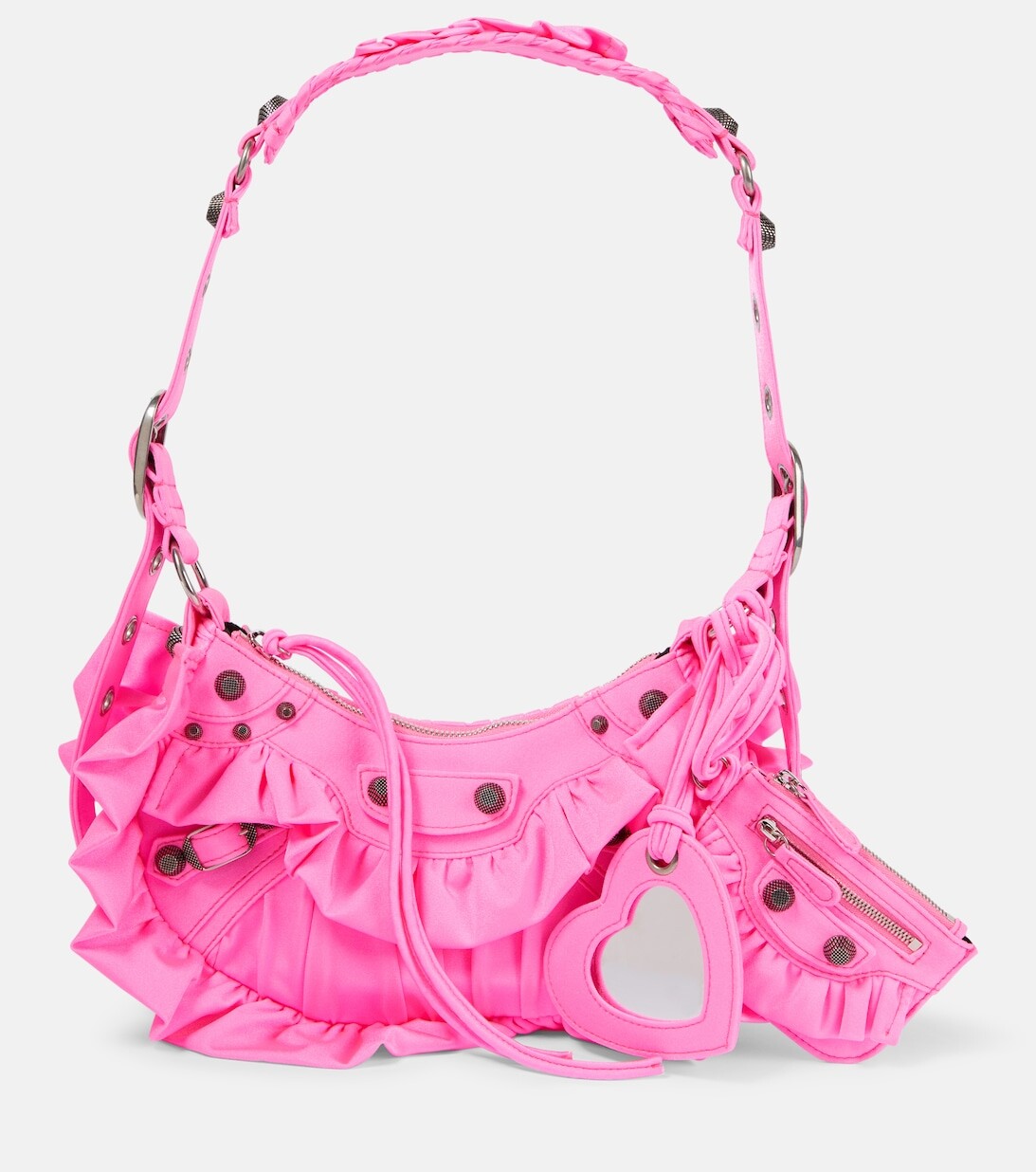 

Сумка через плечо Le Cagole XS с оборками Balenciaga, розовый