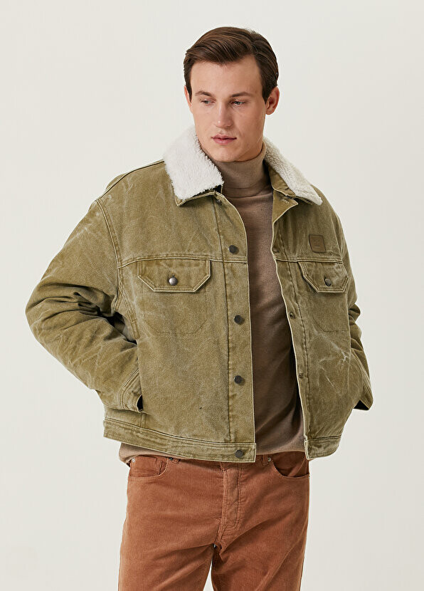 

Детальная куртка из овчины цвета хаки Acne Studios