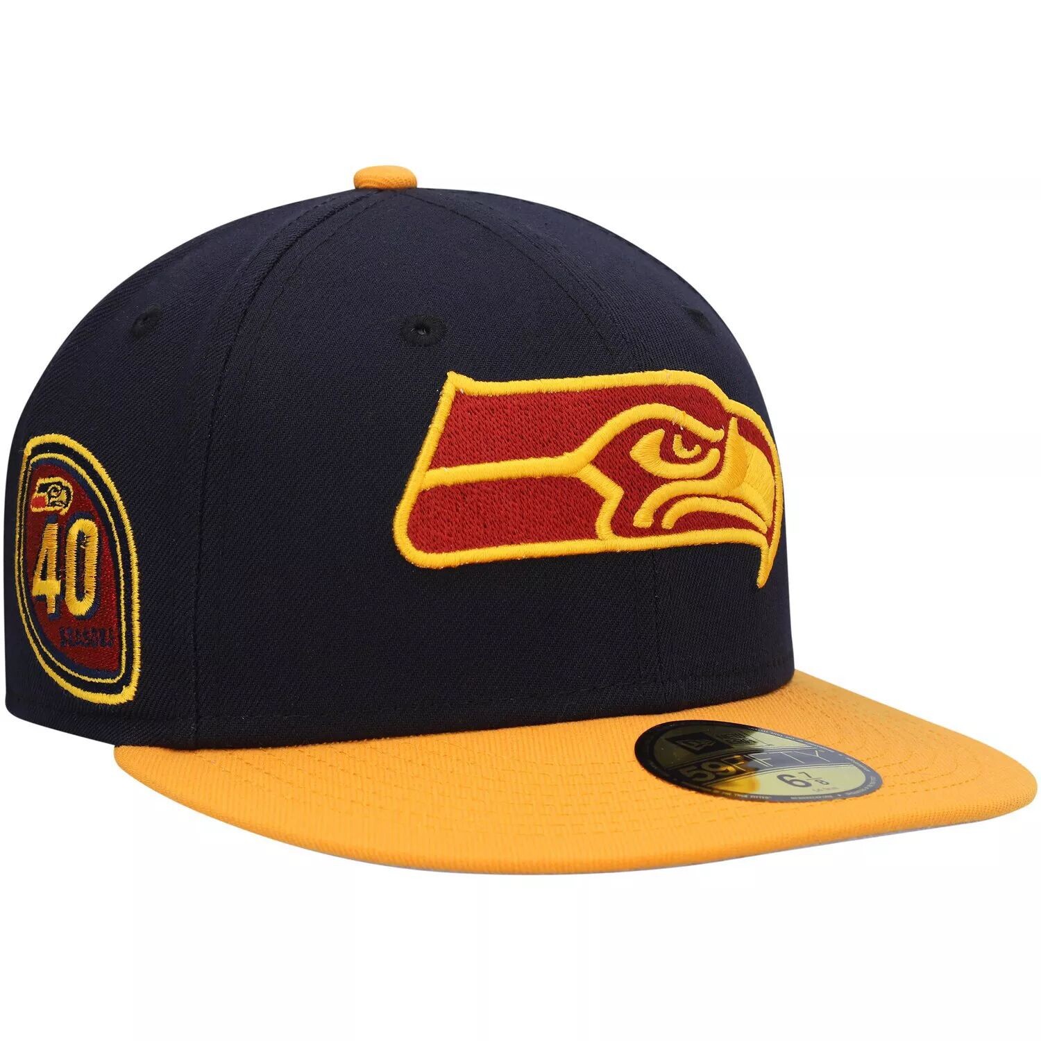 

Мужская облегающая шляпа New Era Navy/Gold Seattle Seahawks 40th Season 59FIFTY