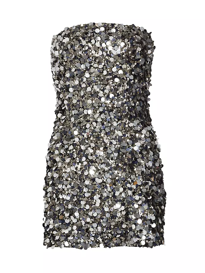 

Мини-платье с пайетками Rotate Birger Christensen, цвет silver