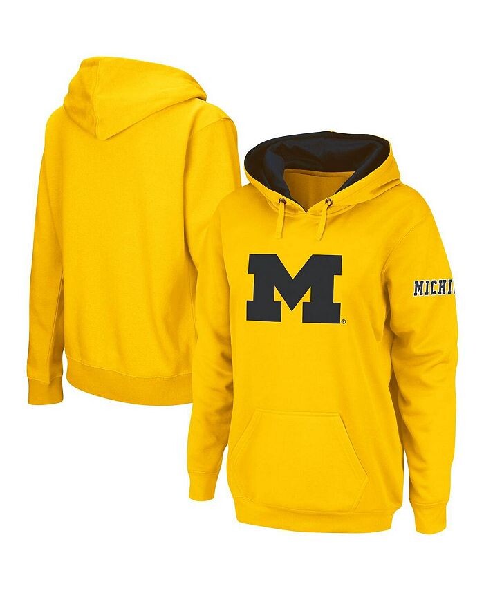 

Женский пуловер с капюшоном и большим логотипом Maize Michigan Wolverines Team Stadium Athletic, желтый