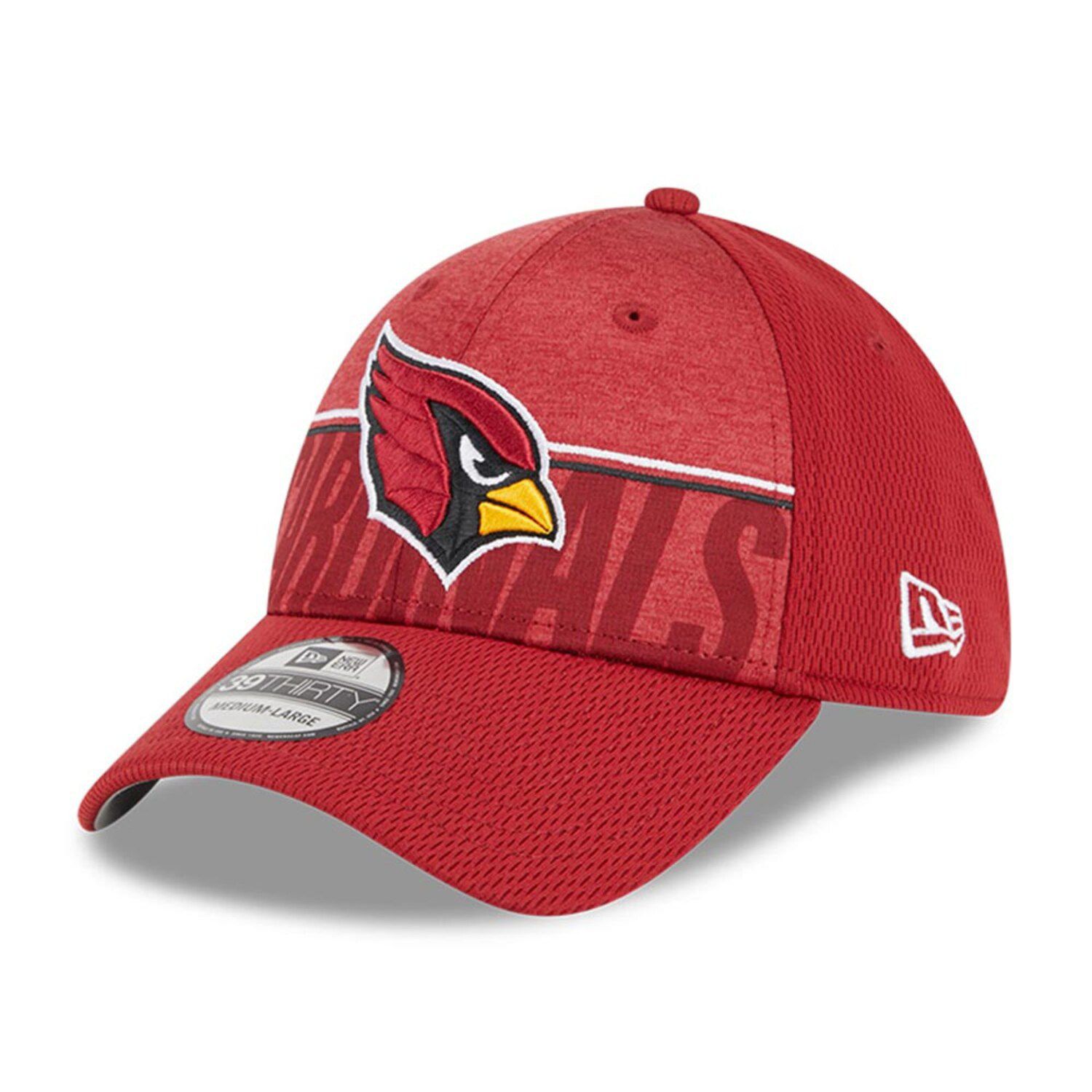 мужская черная кепка cardinal arizona cardinals на драфте нфл 2022 года 59fifty new era Мужская кепка New Era Cardinal Arizona Cardinals 2023, тренировочный лагерь НФЛ 39THIRTY Flex Fit.