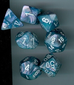 

Аксессуары Chessex Chessex Dice Set: Lustrous Slate w/White (7)