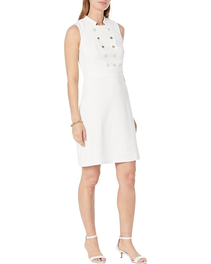 

Платье Tommy Hilfiger Hopsack Button Front A-Line, белый