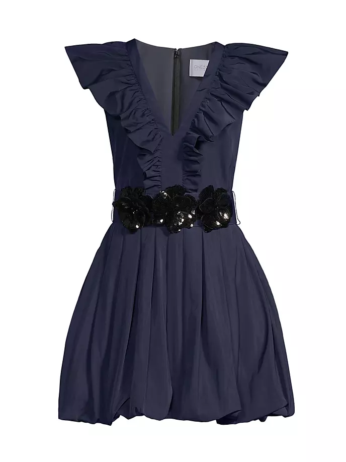 цена Мини-платье из тафты с оборками One33 Social, темно-синий
