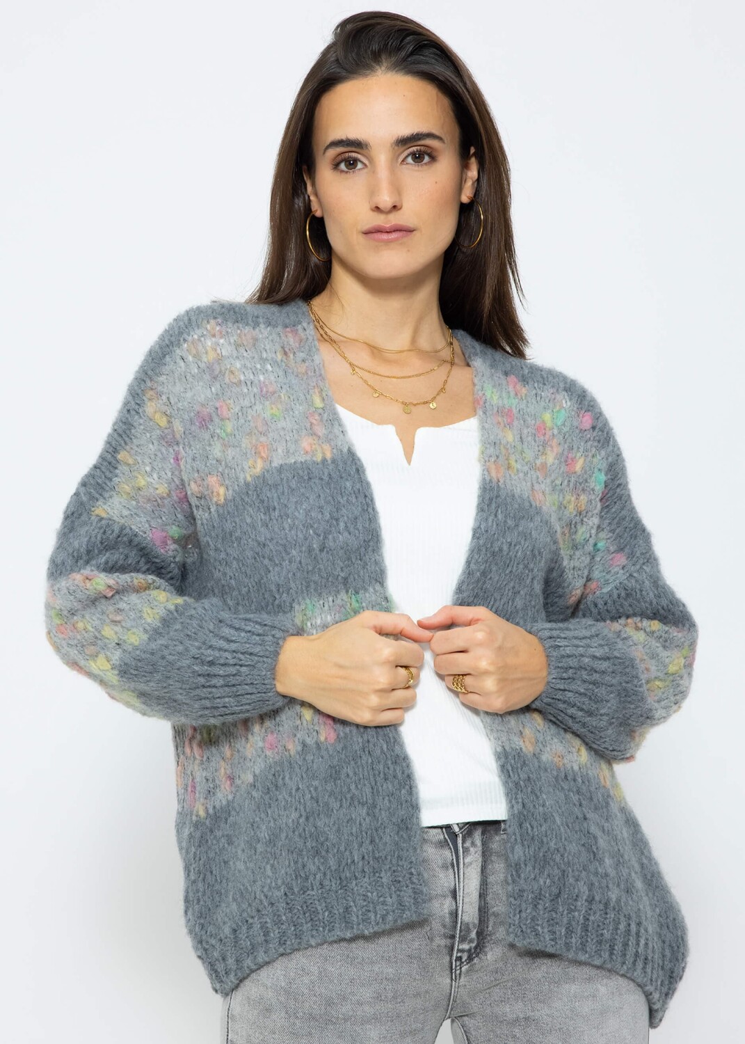 

Кардиган SASSYCLASSY Oversize Strick, серый