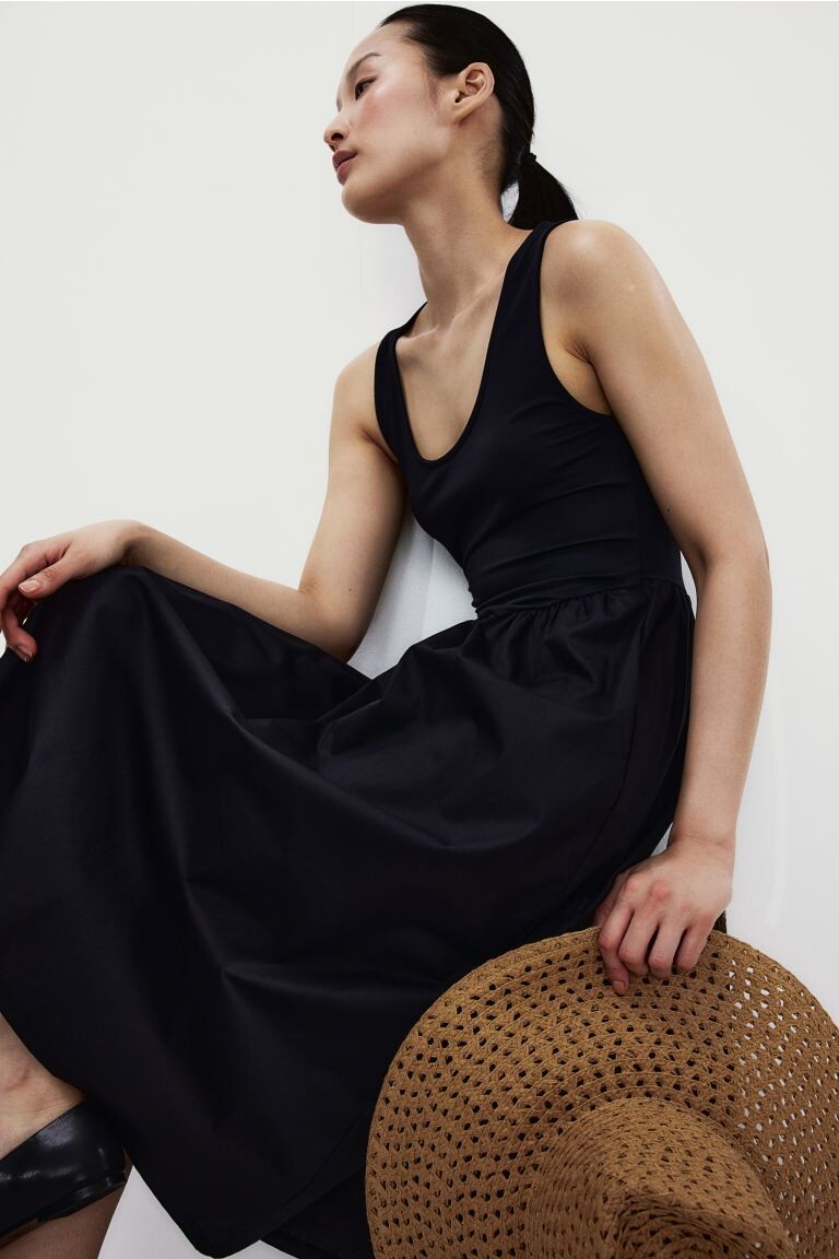 

Платье с расклешенной юбкой H&M, черный