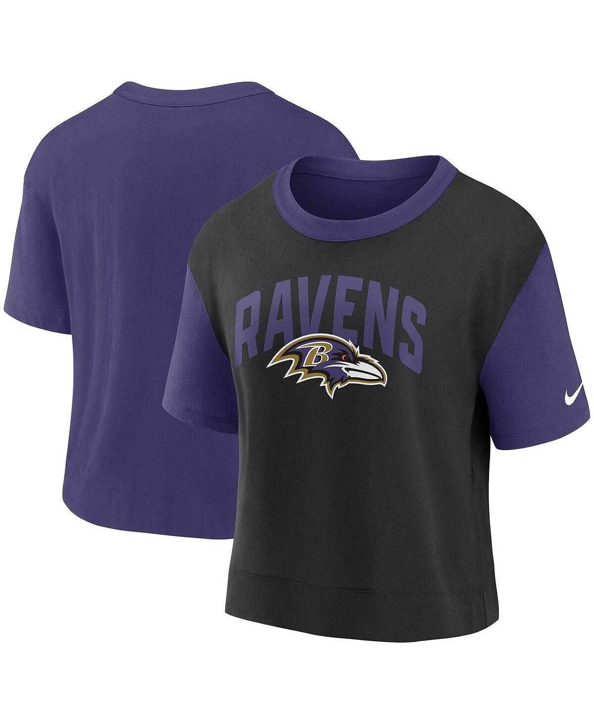 

Женская фиолетово-черная модная футболка Baltimore Ravens High Hip Fashion Nike, Черный