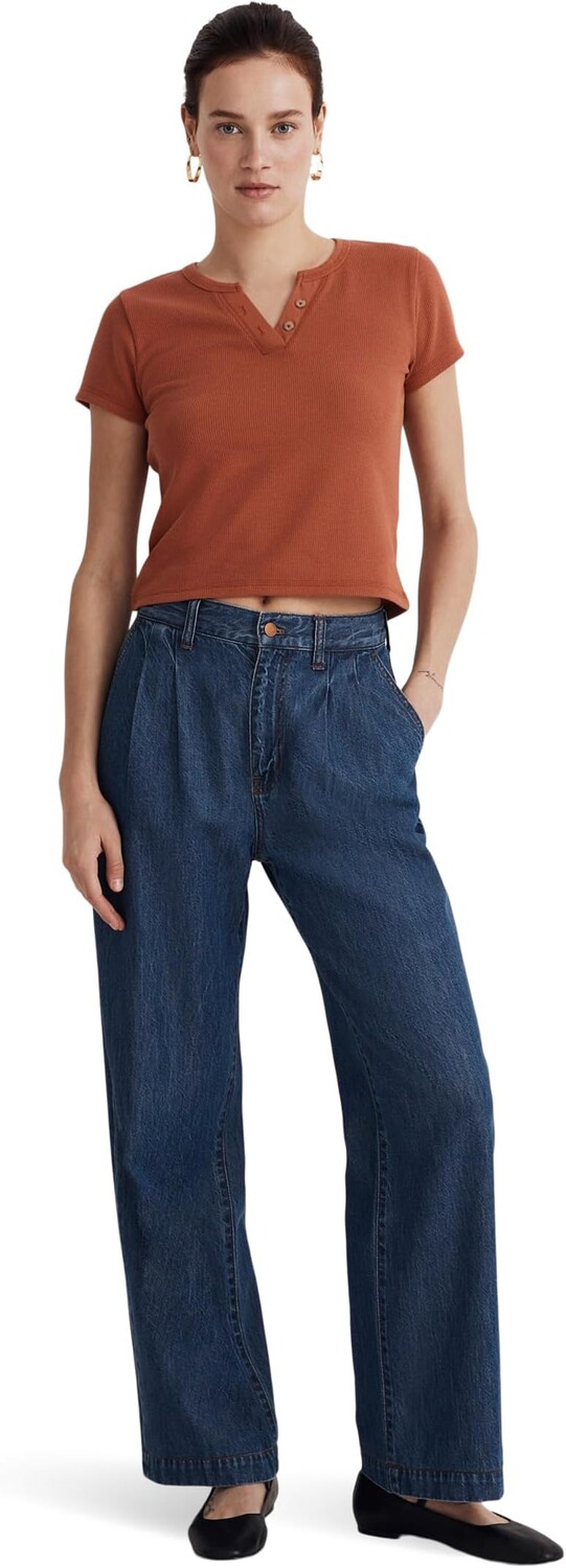 

Футболка Aster Henley Madewell, цвет Afterglow Red