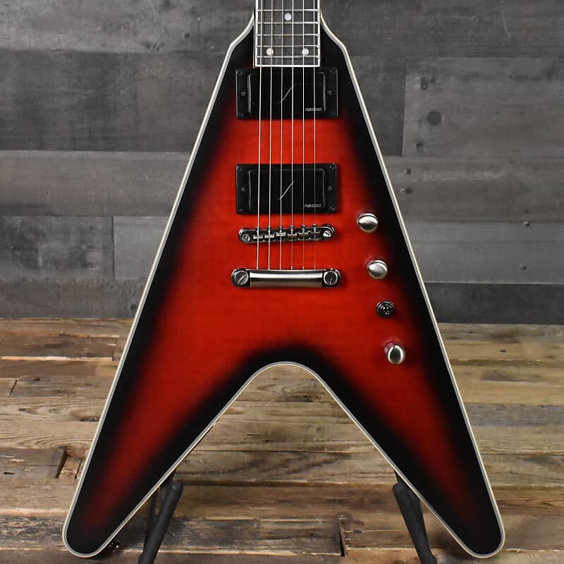

Электрогитара Epiphone Dave Mustaine Prophecy V Aged Dark Red Burst with Hard Shell Case