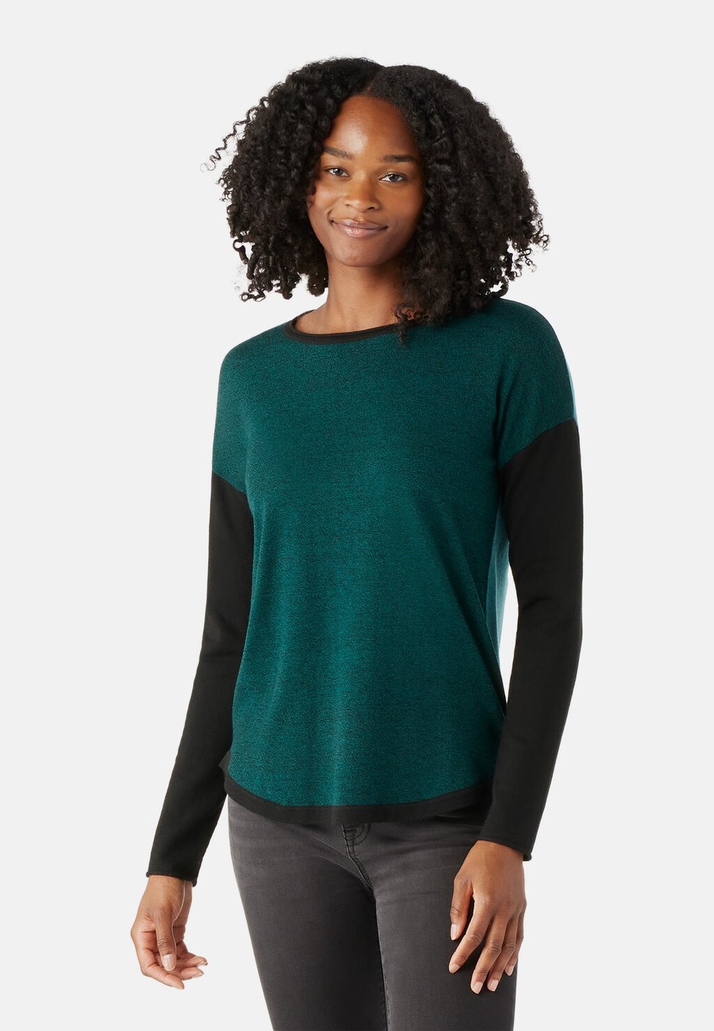 

Футболка с длинным рукавом SHADOW PINE COLORBLOCK Smartwool, изумрудно-черный меланж
