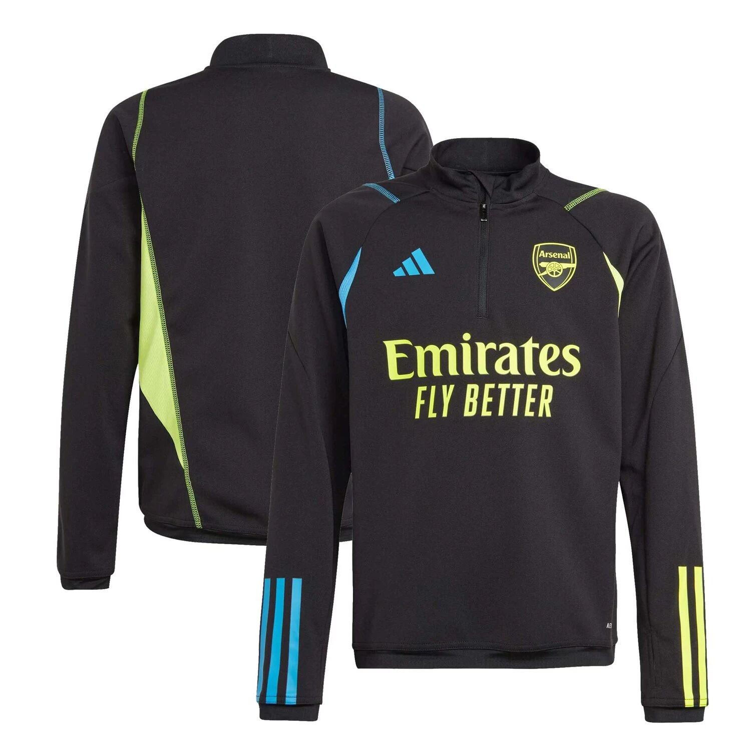 

Молодежная футболка adidas Black Arsenal 2023/24 Training AEROREADY с молнией на четверть adidas