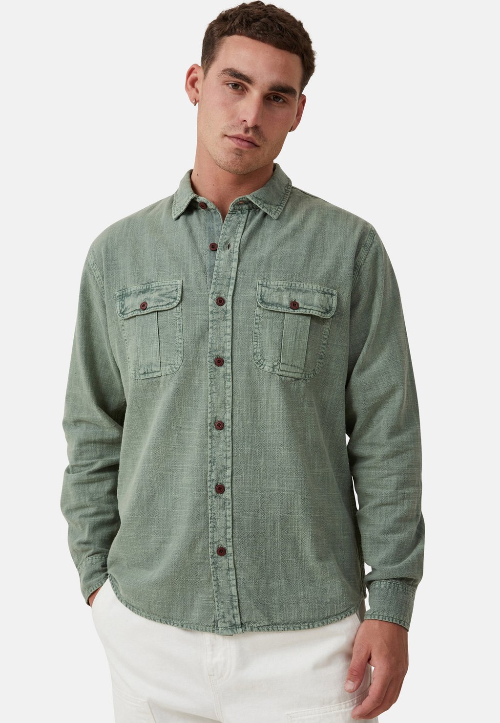 Рубашка Point Long Sleeve Cotton On, цвет washed military